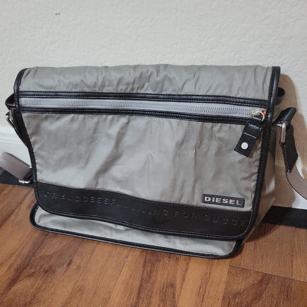 Diesel laptop sling bag grey